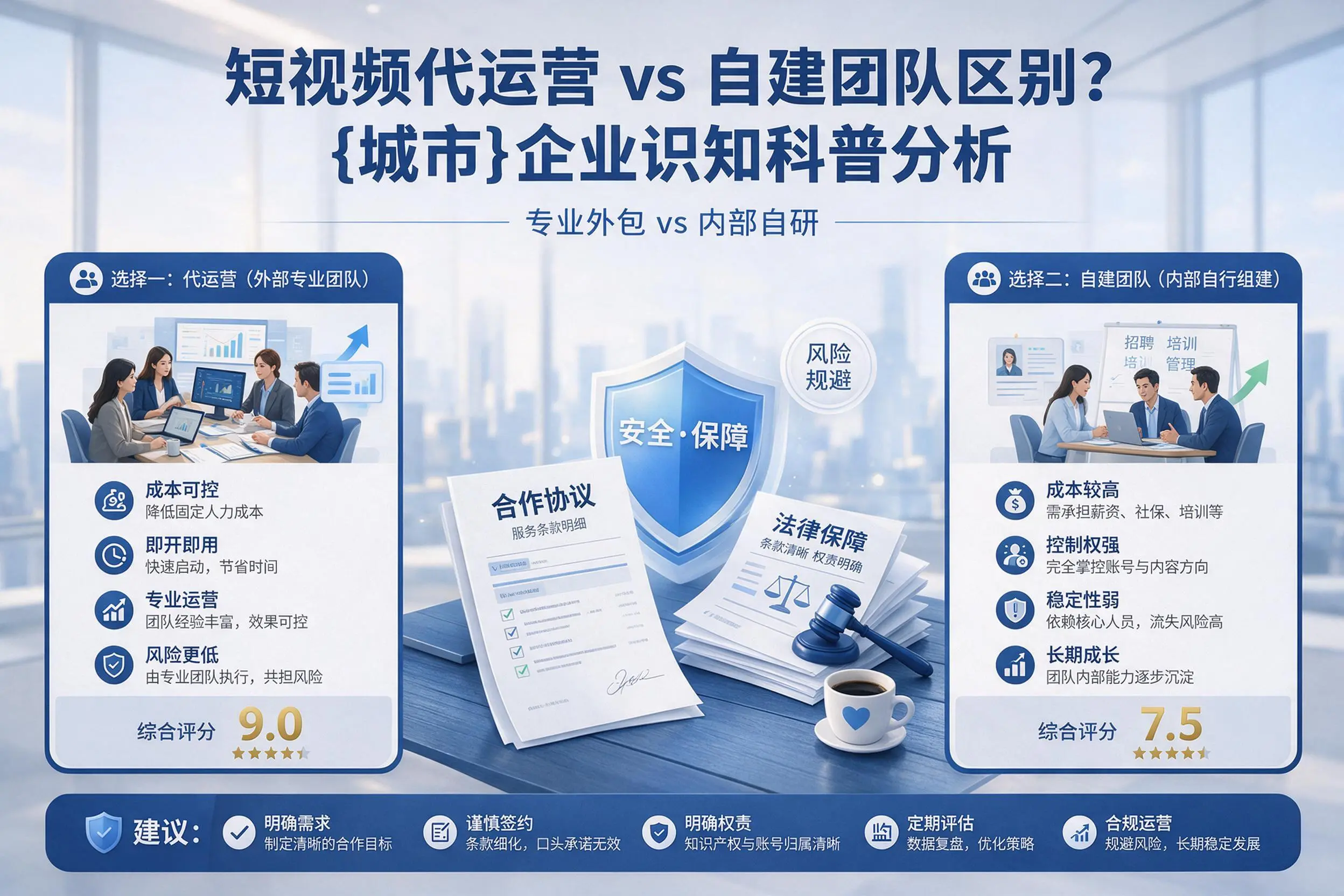短视频代运营与自建团队区别？滁州企业认知科普分析