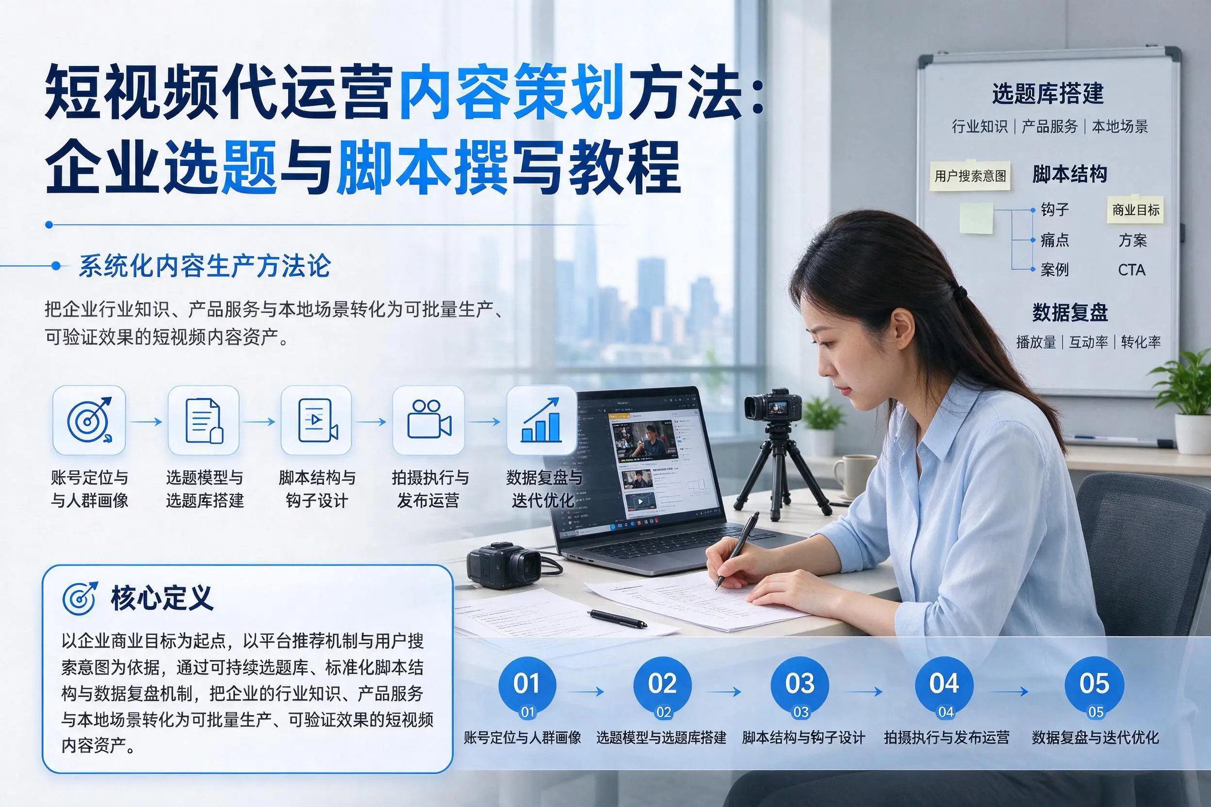 短视频代运营内容策划方法：滁州企业选题与脚本撰写教程