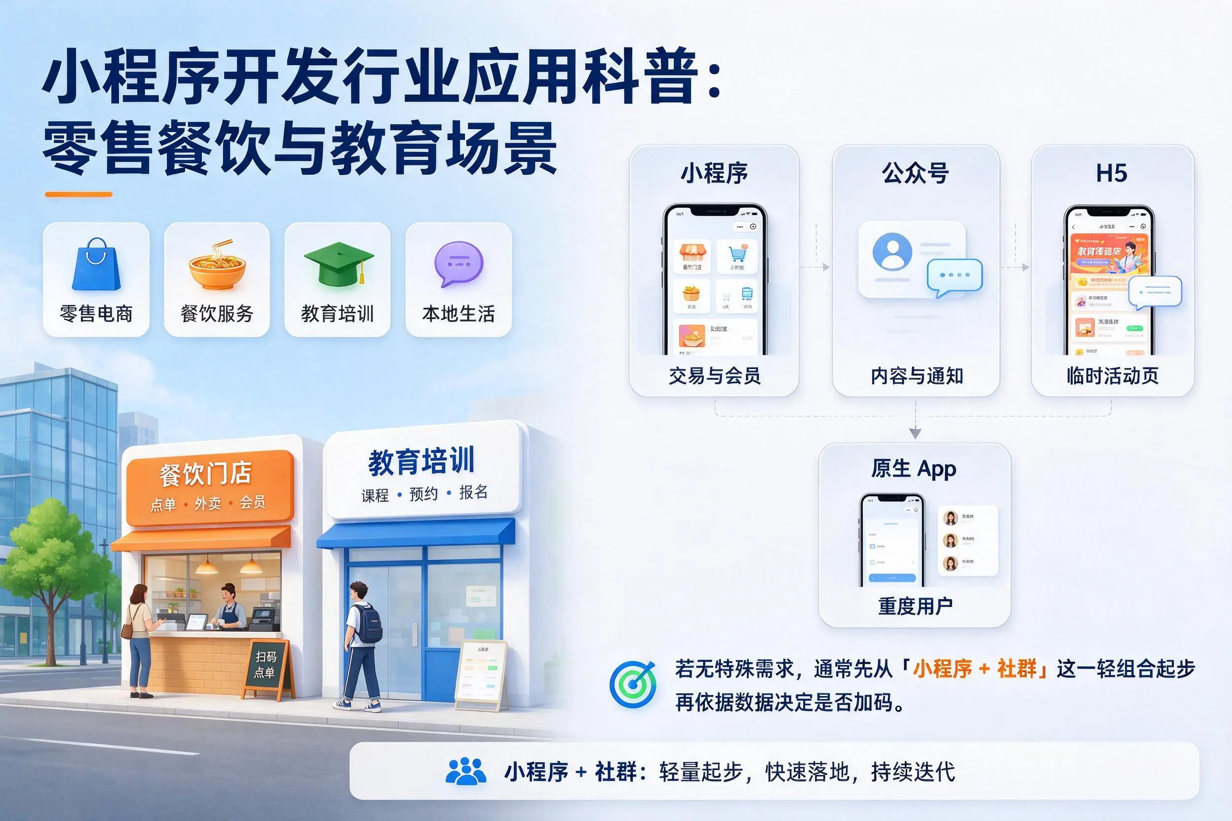 滁州小程序开发行业应用科普：零售餐饮与教育场景
