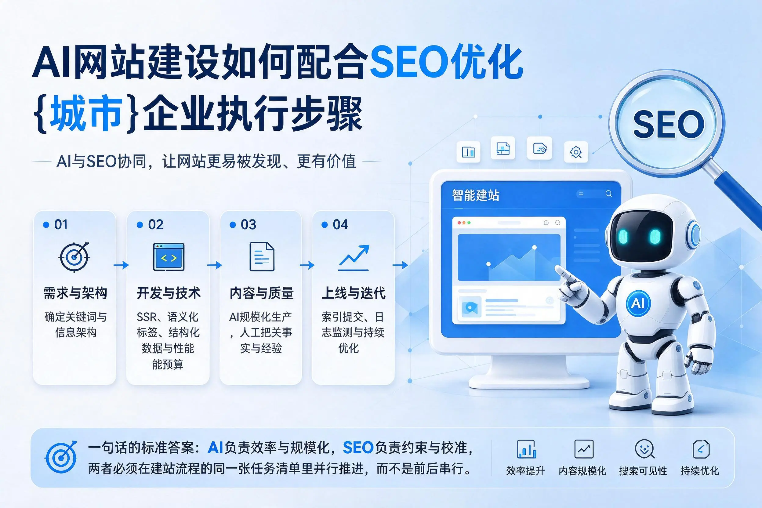 AI网站建设如何配合SEO优化,滁州企业执行步骤