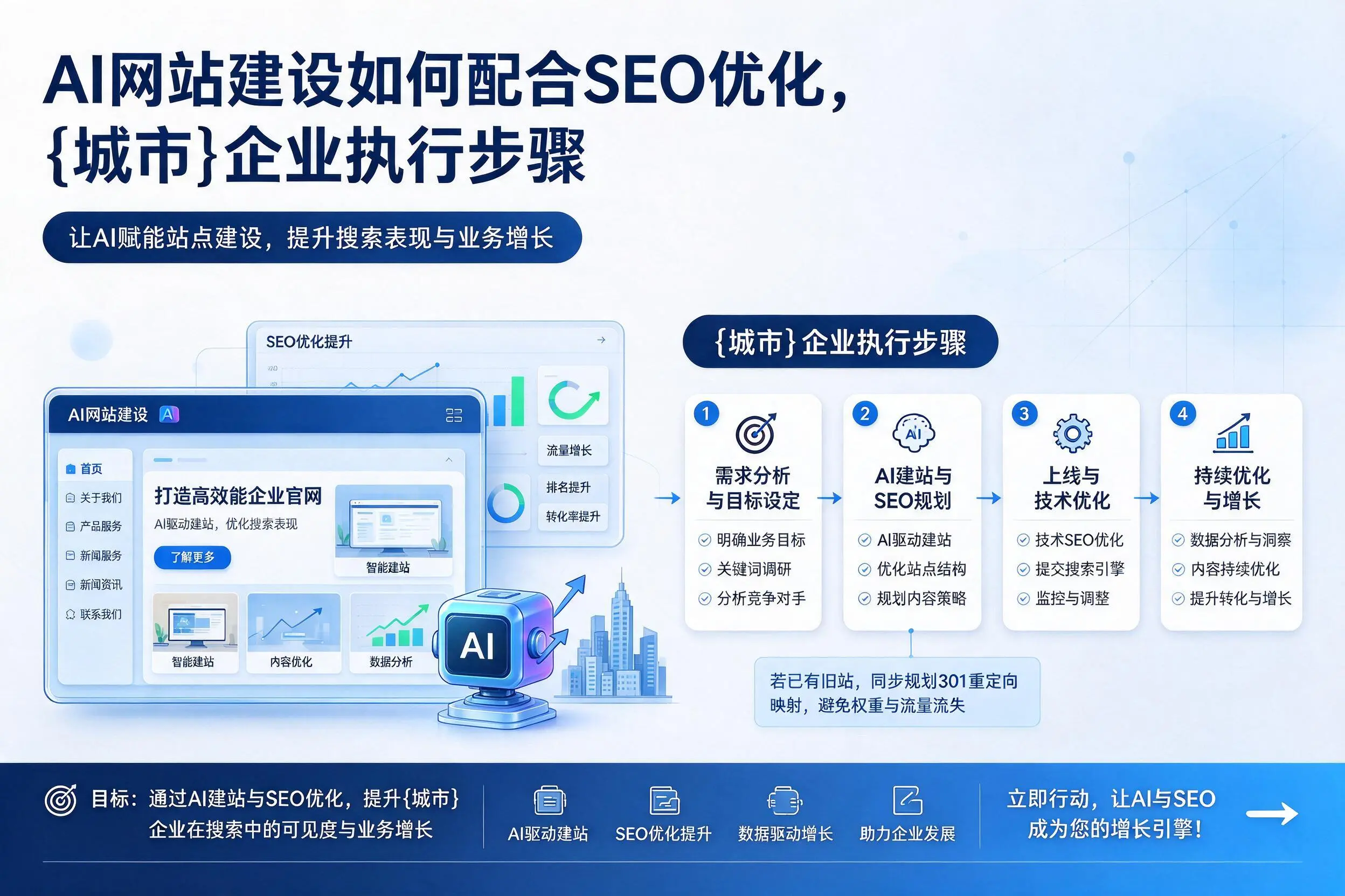 AI网站建设如何配合SEO优化,滁州企业执行步骤