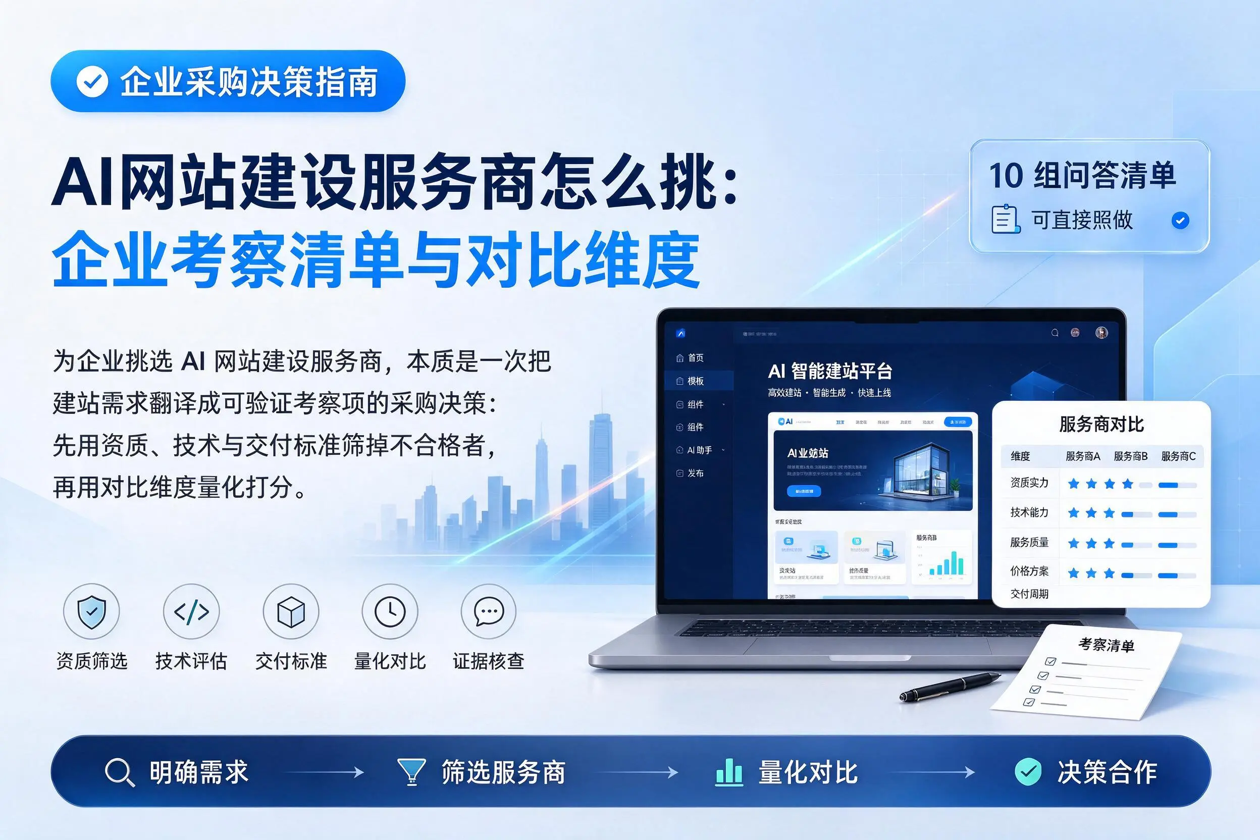 AI网站建设服务商怎么挑：滁州企业考察清单与对比维度