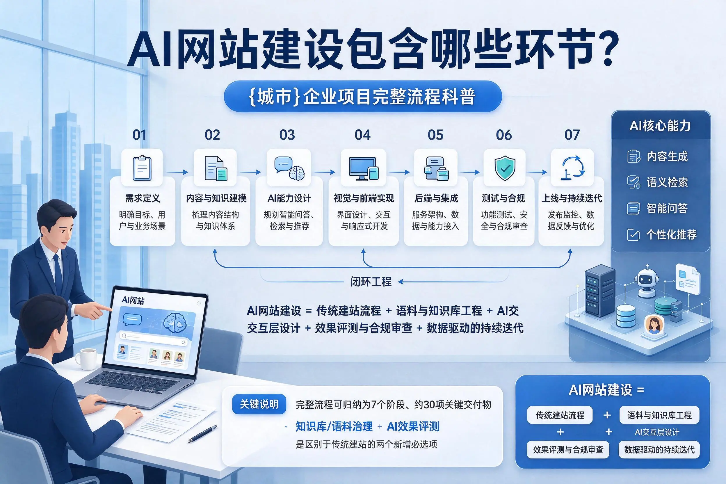 AI网站建设包含哪些环节？滁州企业项目完整流程科普