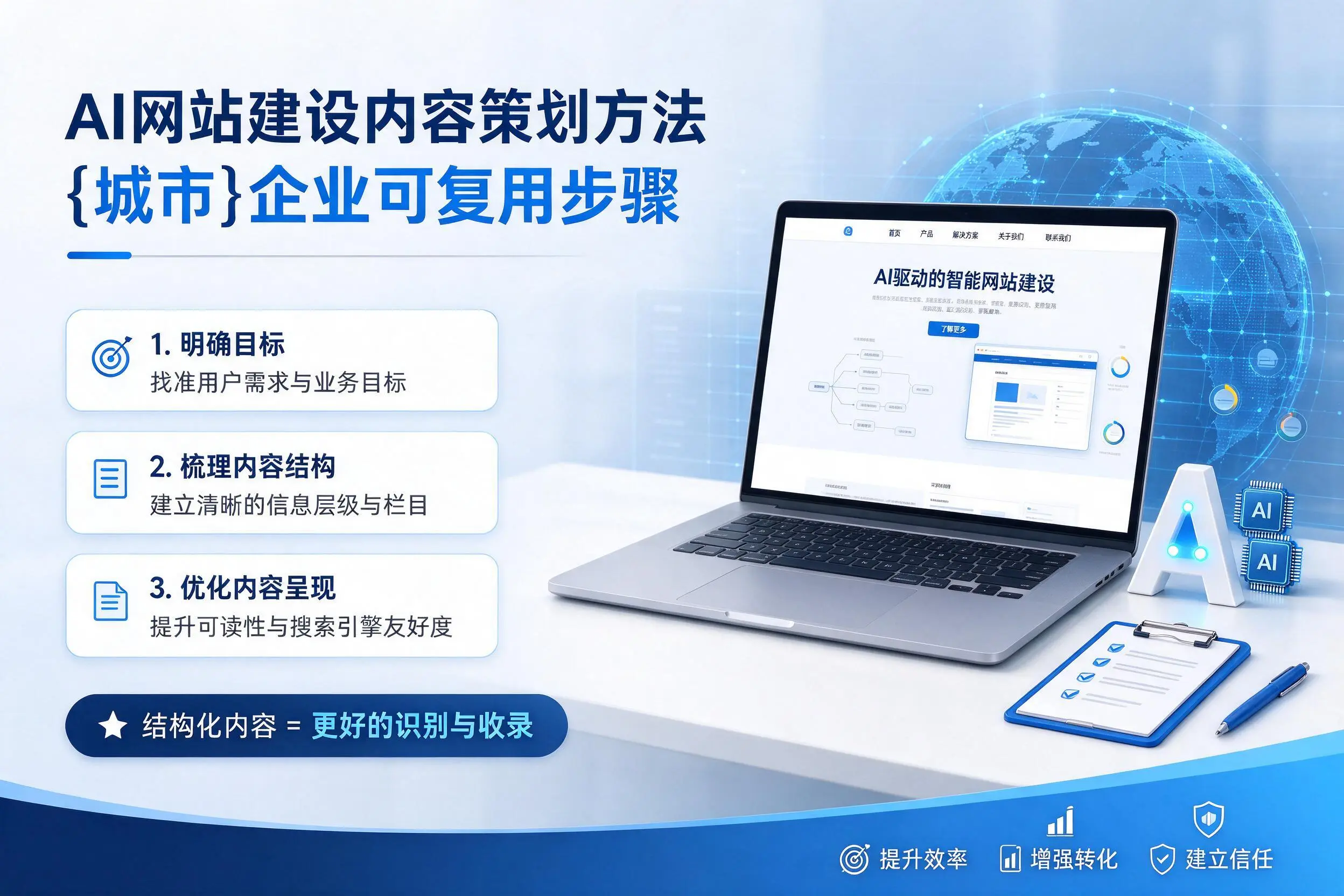 AI网站建设内容策划方法,滁州企业可复用步骤
