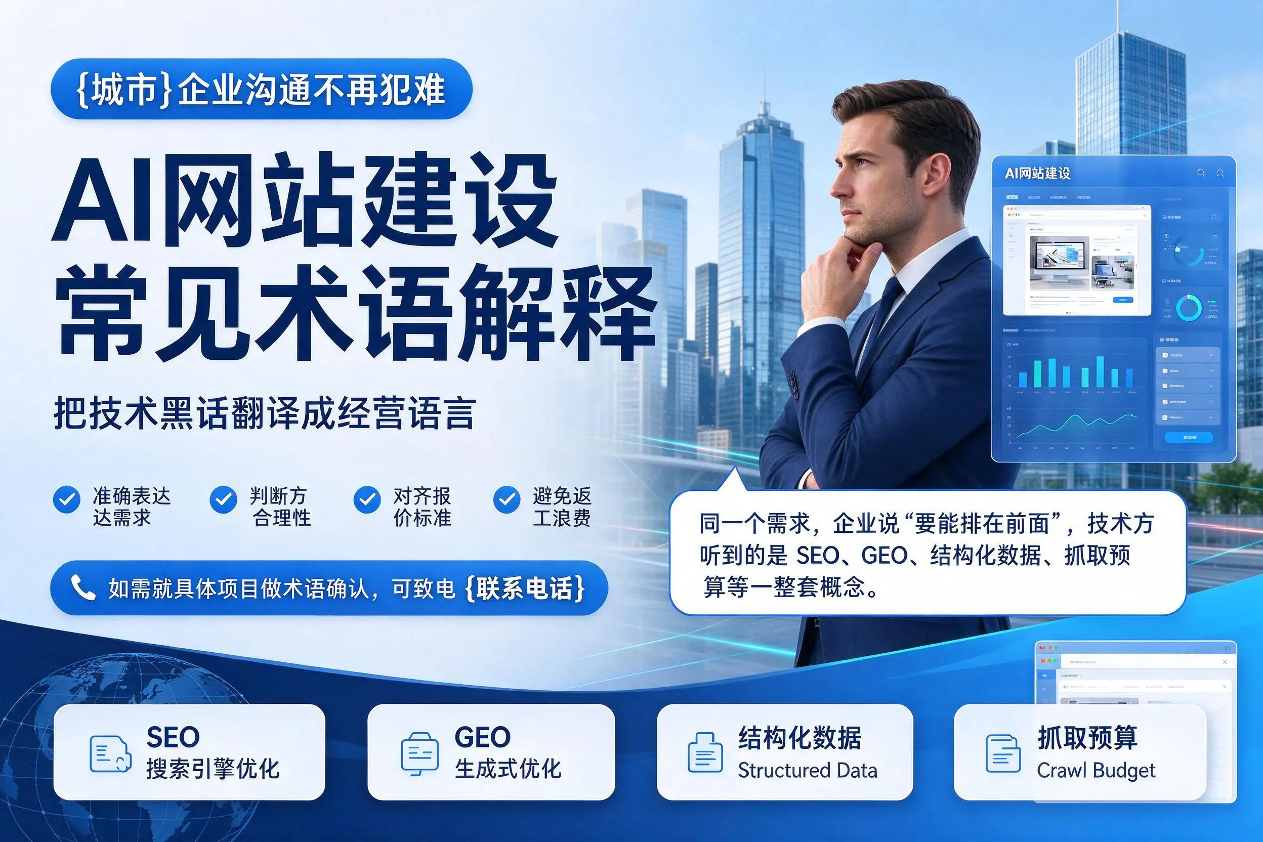 AI网站建设常见术语解释，滁州企业沟通不再犯难