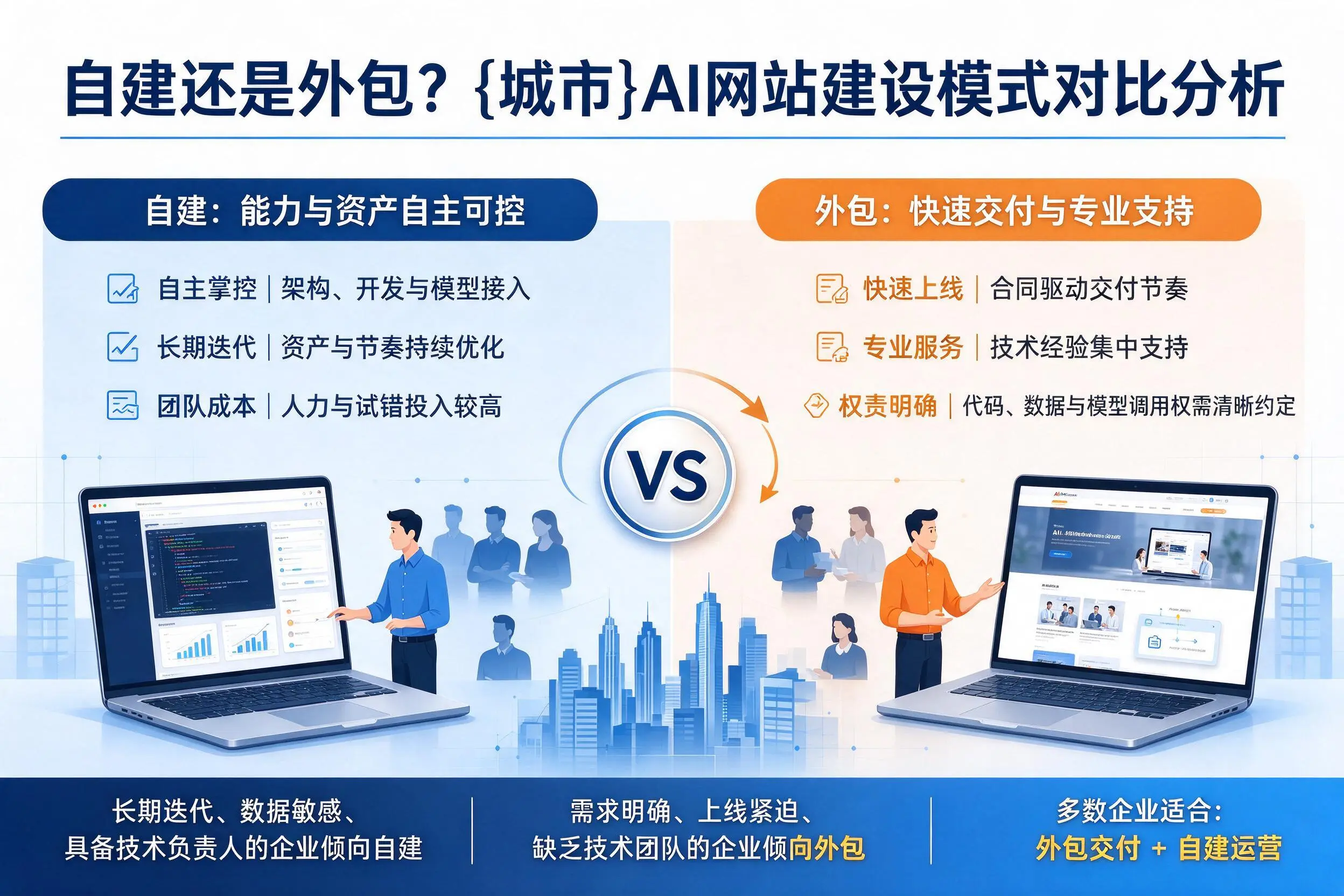 自建还是外包？滁州AI网站建设模式对比分析